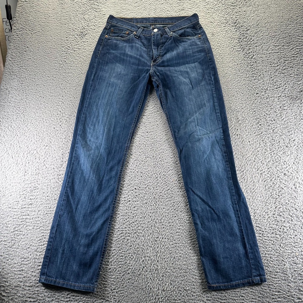 Levis 514 Jeans Mens 30x32 Blue Cotton Denim Straight Leg Workwear Faded Travel